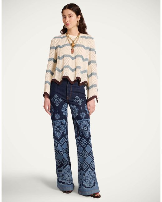 LaDoubleJ Natural Chevron Crop Sweater