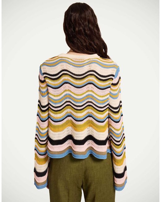 LaDoubleJ Yellow Chevron Crop Sweater