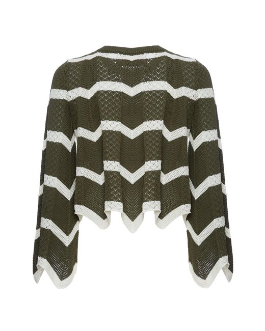 LaDoubleJ Multicolor Chevron Crop Sweater