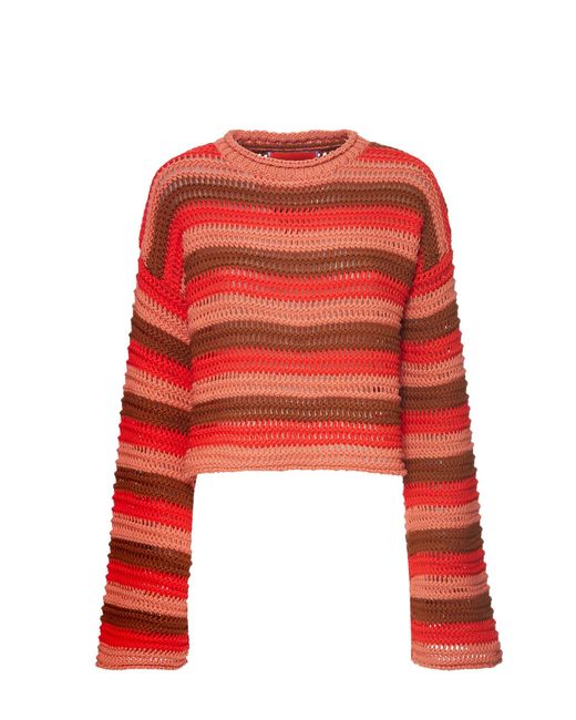 LaDoubleJ Red Crop Sweater