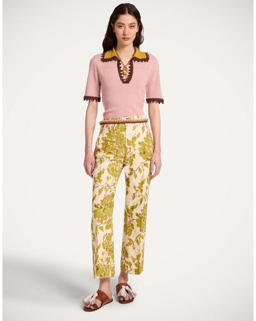 LaDoubleJ Multicolor Picket Polo Top
