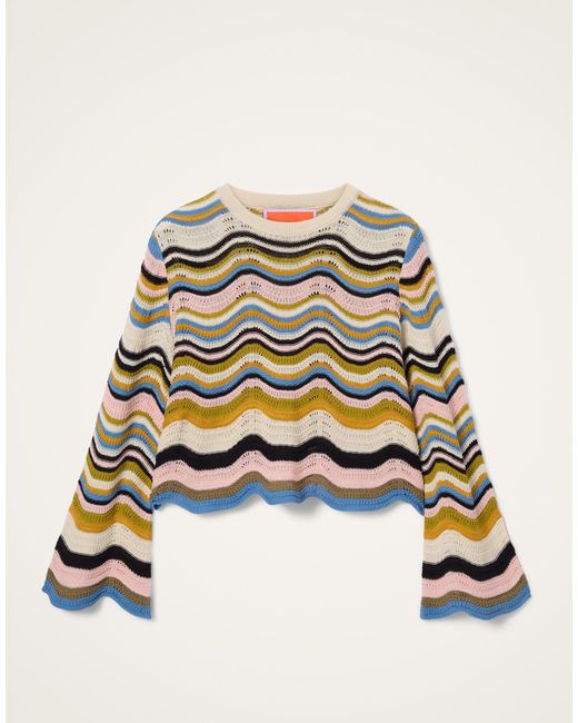 LaDoubleJ Yellow Chevron Crop Sweater