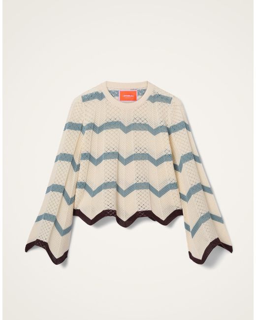 LaDoubleJ Natural Chevron Crop Sweater