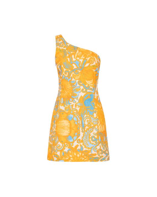 LaDoubleJ Yellow Bold Shoulder Mini Dress