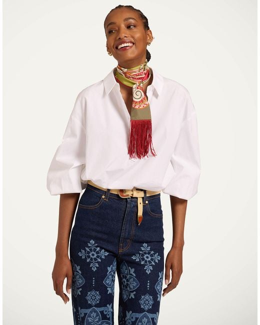 LaDoubleJ White Skinny Scarf
