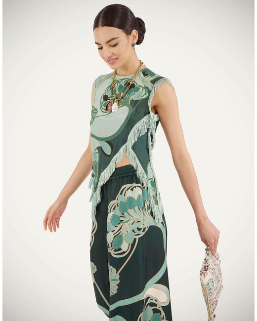 LaDoubleJ Green Scarf Top