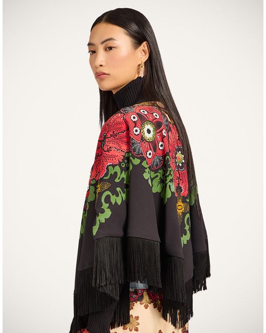 LaDoubleJ Red Reversible Mini Poncho