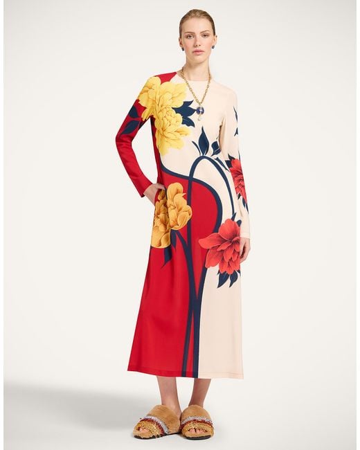 LaDoubleJ Red Long Sleeve Swing Dress