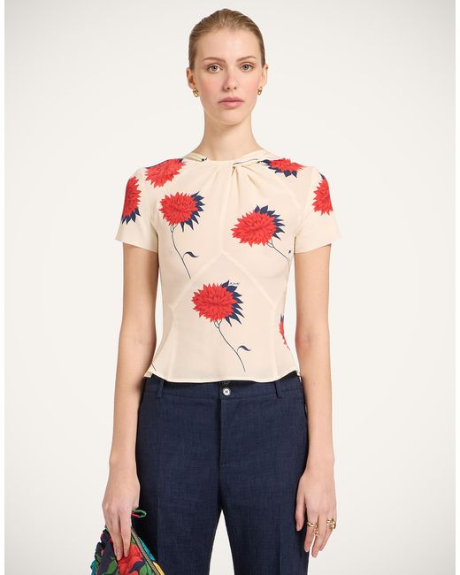 LaDoubleJ Red Chignon Top