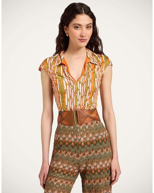 LaDoubleJ Multicolor Sleeveless Stretch Polo