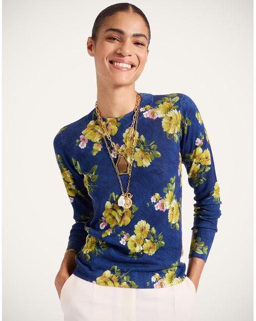 LaDoubleJ Blue Silky Crew Neck