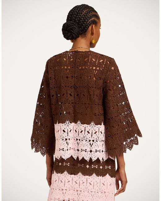 LaDoubleJ Brown Lacey Make An Exit Top
