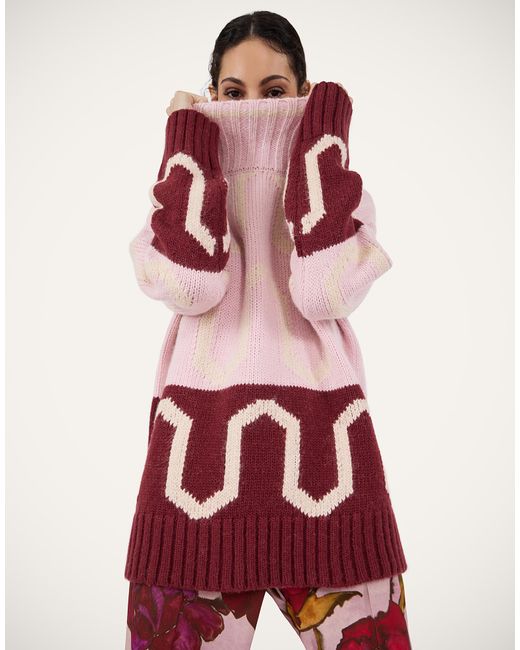 LaDoubleJ Red Comber Turtleneck