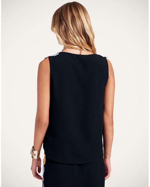 LaDoubleJ Multicolor V-Neck Scala Top