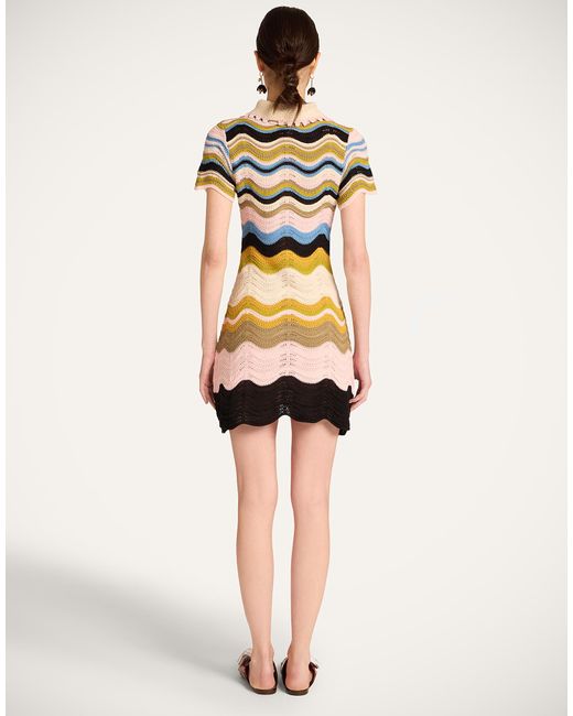 LaDoubleJ Natural Chevron Mini Dress