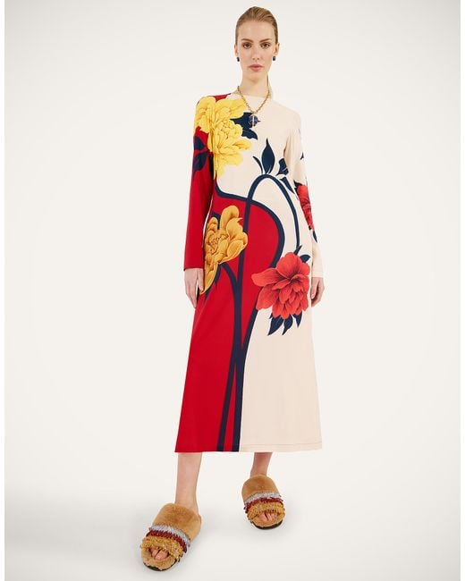 LaDoubleJ Red Long Sleeve Swing Dress