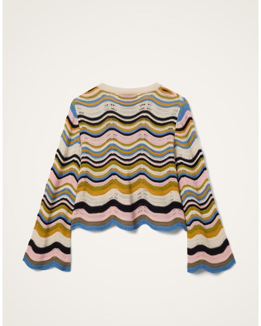 LaDoubleJ Yellow Chevron Crop Sweater