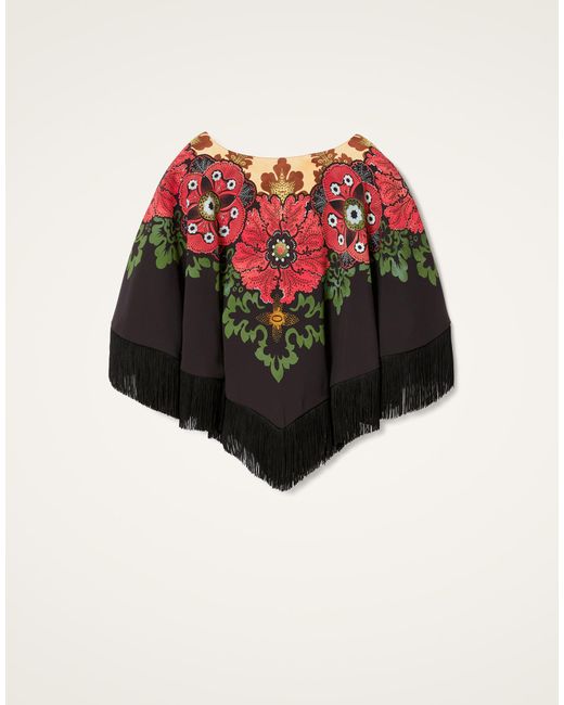 LaDoubleJ Red Reversible Mini Poncho