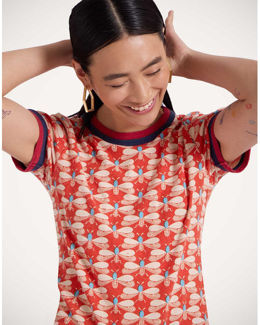 LaDoubleJ Red Itty Bitty Double Binding Ringer T-Shirt