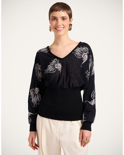 LaDoubleJ Black Winged Knit Top