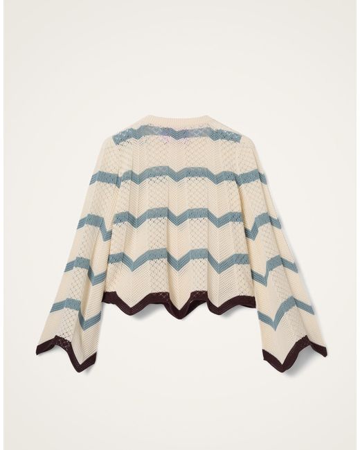 LaDoubleJ Natural Chevron Crop Sweater