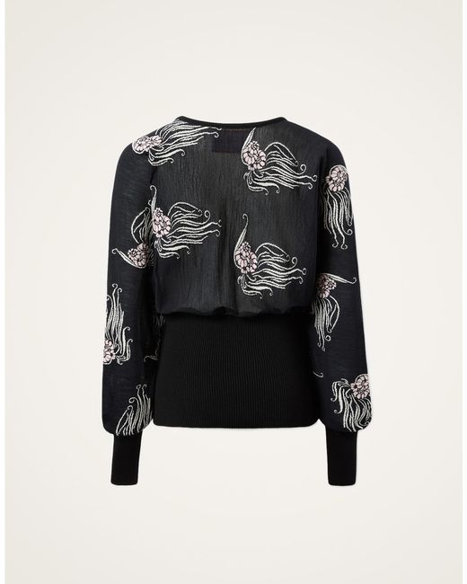 LaDoubleJ Black Winged Knit Top