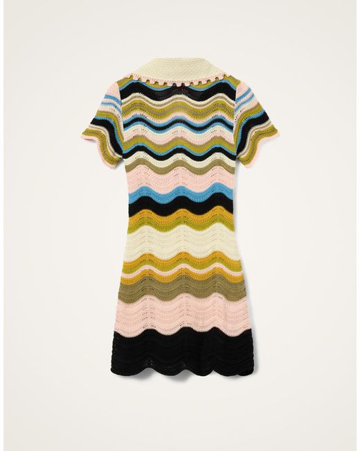 LaDoubleJ Natural Chevron Mini Dress