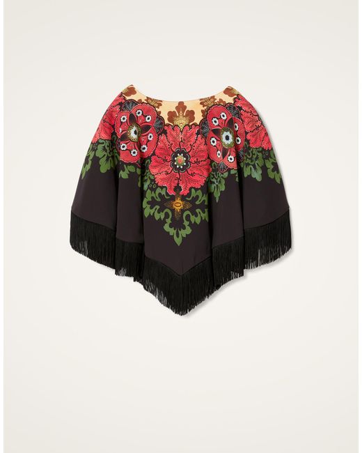 LaDoubleJ Red Reversible Mini Poncho