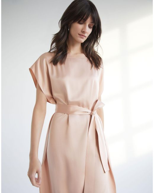 Lafayette 148 New York Pink Artistry Silk Pinned Dress