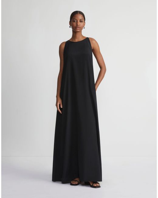 Lafayette 148 New York Black Organic Silk Stretch Georgette A-line Gown