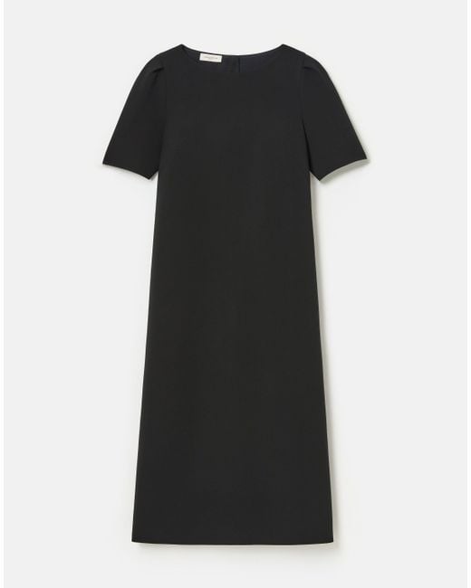 Lafayette 148 New York Black Responsible Finesse Crepe Puff Sleeve Dress