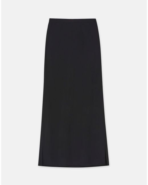 Lafayette 148 New York Black Matte Jersey Side Slit Skirt