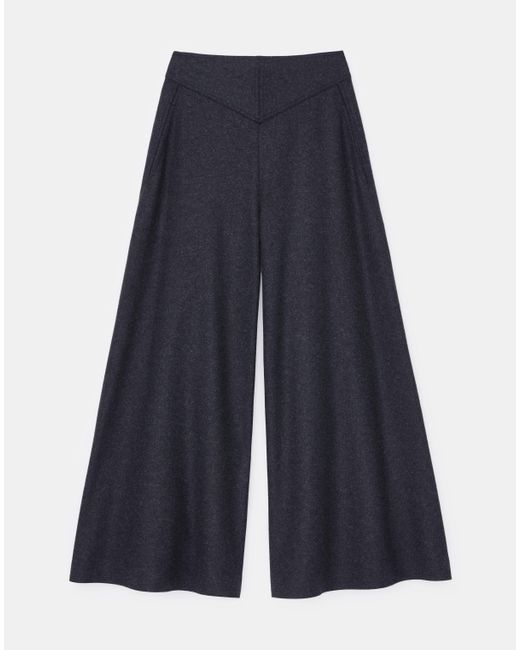 Lafayette 148 New York Boiled Woolcashmere Jersey Jane Culotte in Grey