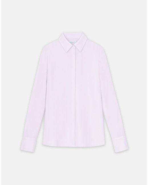 Lafayette 148 New York Pink Silk Georgette Button Blouse