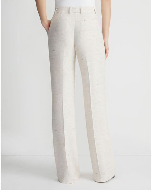 Lafayette 148 New York White Linen-viscose Reed Cloth Gates Pant