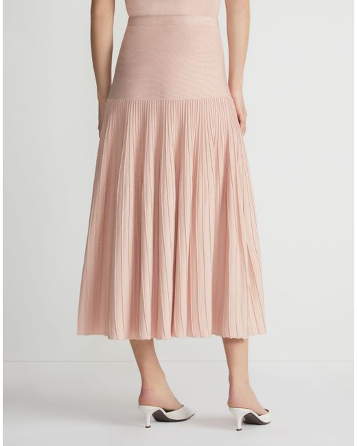 Lafayette 148 New York Pink Plus-size Responsible Matte Crepe Ottoman Stitch Skirt
