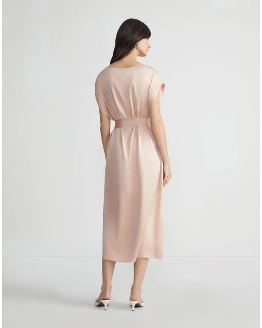 Lafayette 148 New York Pink Artistry Silk Pinned Dress