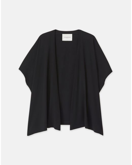 Lafayette 148 New York Black Plus-size Matte Jersey Short Sleeve Oversized Cardigan