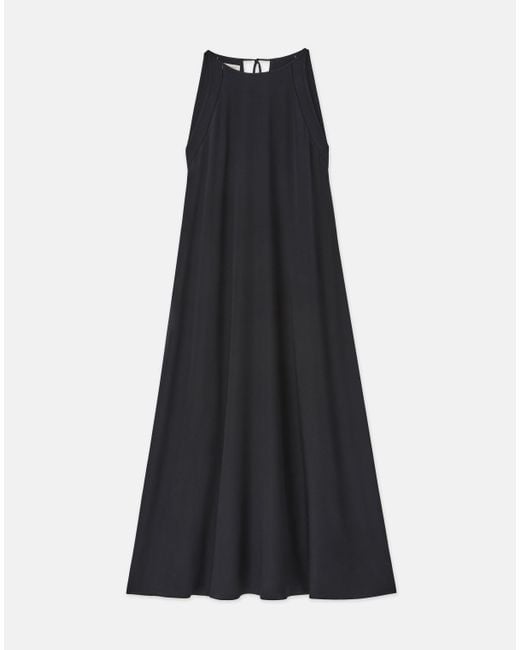 Lafayette 148 New York Black Organic Silk Stretch Georgette A-line Gown