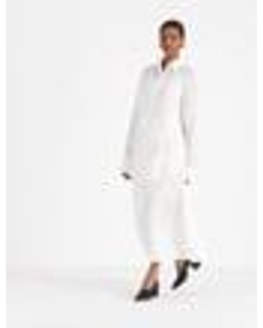Lafayette 148 New York White Plus-size Embroidered Flora Cotton Voile Oversized Shirt
