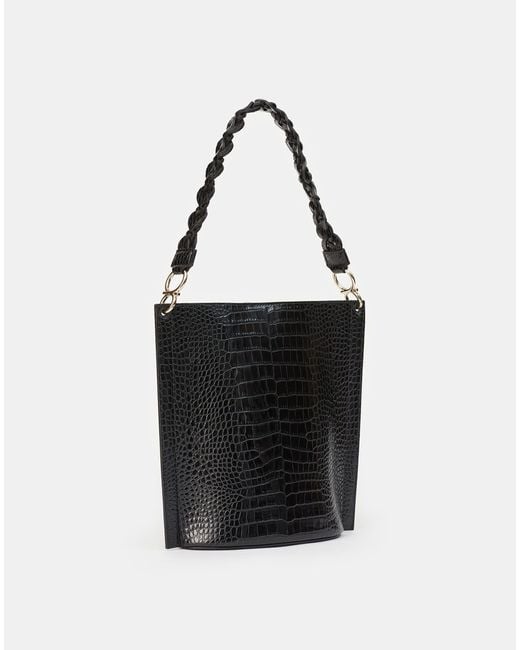 Lafayette 148 New York Croc-embossed Calfskin Leather 8 Knot Day Bag ...