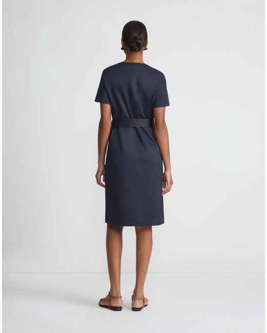 Lafayette 148 New York Blue Plus-size Cotton Sateen Zip Front Dress