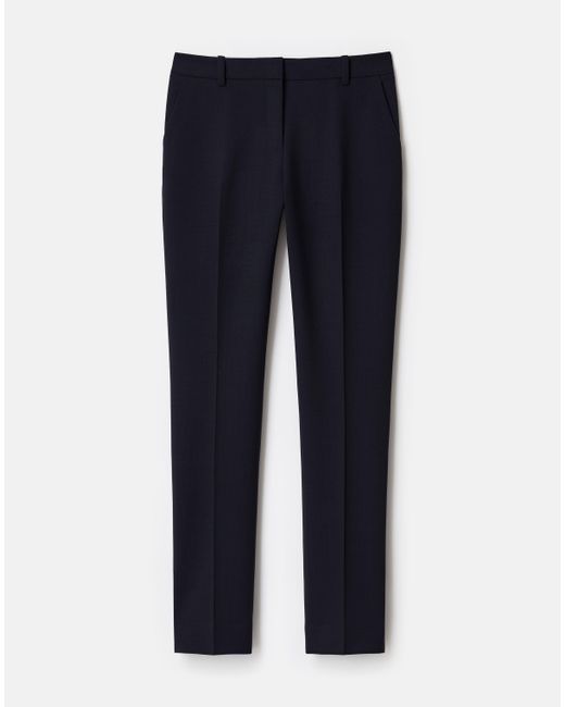 Lafayette 148 New York Blue Responsible Wool Double Face Manhattan Cigarette Pant
