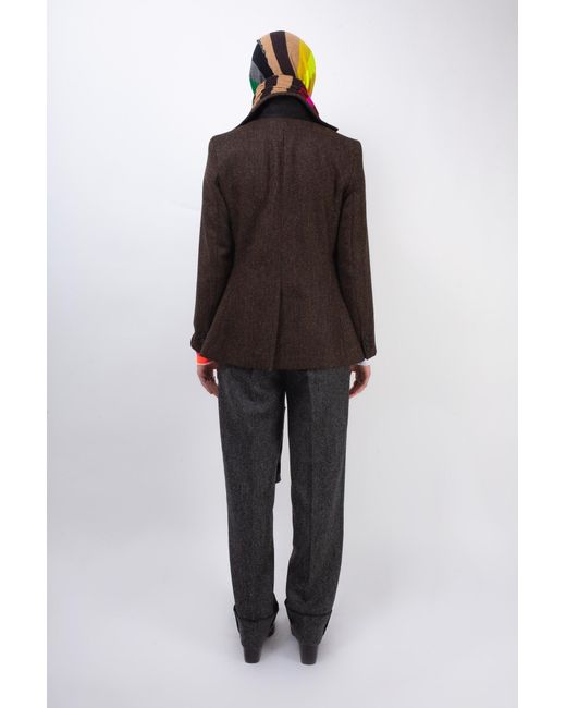 La Fetiche Brown Bianca Tweed Tailored Riding Jacket