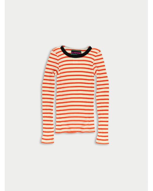 La Fetiche Red Jackie Raye Striped Top