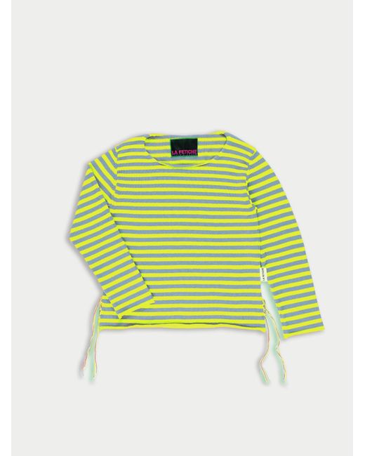 La Fetiche Green Armi Lightweight Striped Crew Neck Sweater