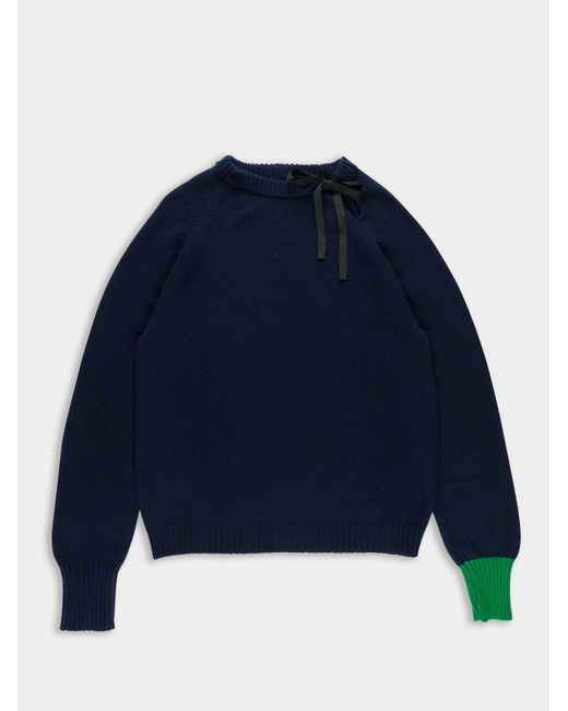 Women's Blue Ella Oversized Crew Neck Jumper