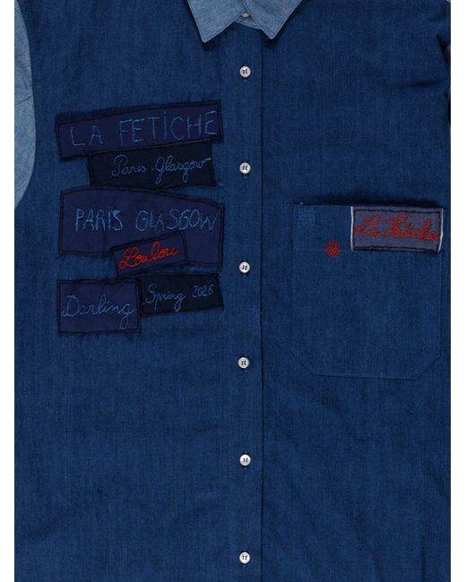 La Fetiche Blue June Menswear Colour Blocked Shirt