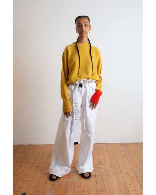 La Fetiche Yellow Bryan Oversized Lambswool Sweater