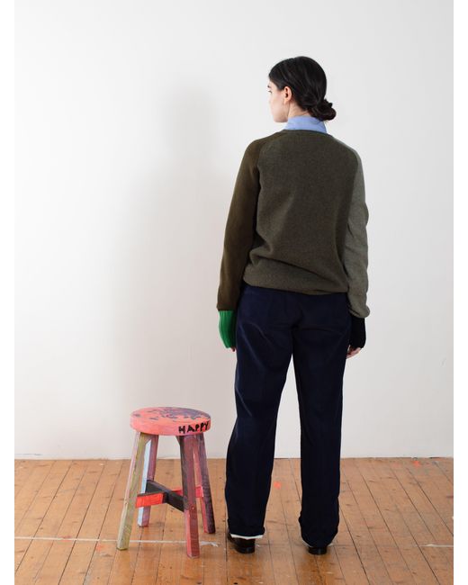 La Fetiche Green George Oversized Lambswool Sweater